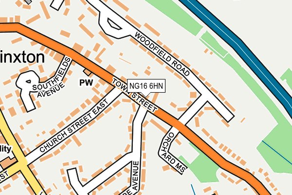 NG16 6HN map - OS OpenMap – Local (Ordnance Survey)