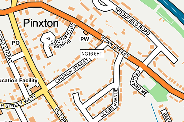 NG16 6HT map - OS OpenMap – Local (Ordnance Survey)