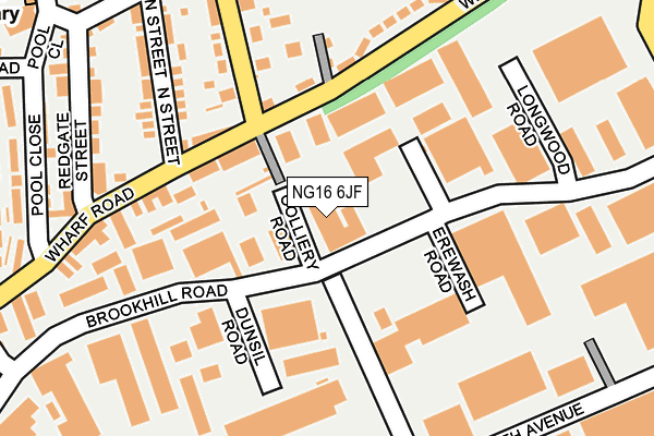 NG16 6JF map - OS OpenMap – Local (Ordnance Survey)