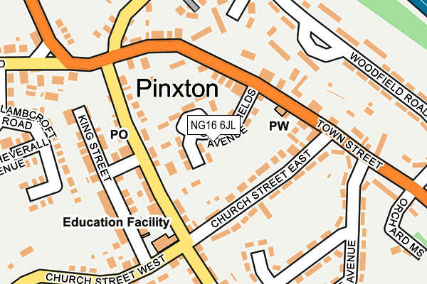 NG16 6JL map - OS OpenMap – Local (Ordnance Survey)