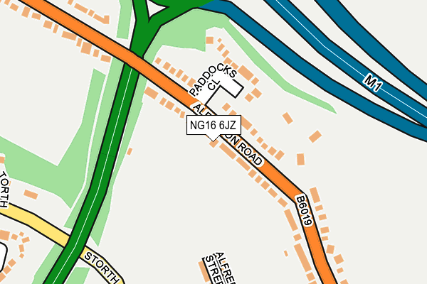 NG16 6JZ map - OS OpenMap – Local (Ordnance Survey)