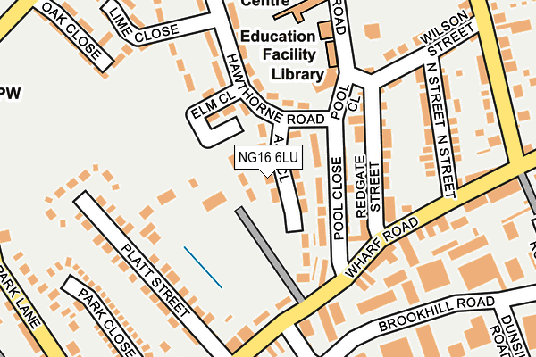 NG16 6LU map - OS OpenMap – Local (Ordnance Survey)