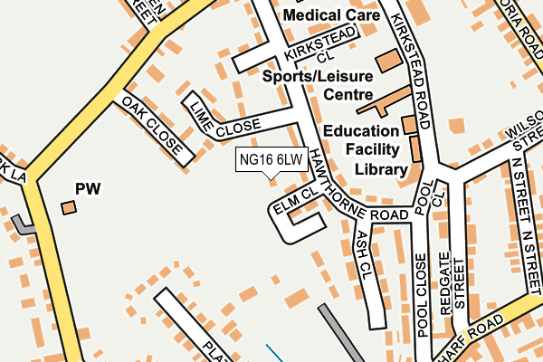 NG16 6LW map - OS OpenMap – Local (Ordnance Survey)