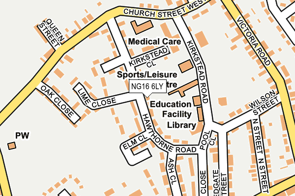 NG16 6LY map - OS OpenMap – Local (Ordnance Survey)