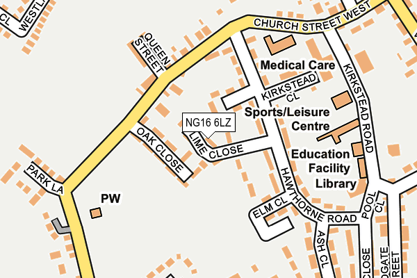 NG16 6LZ map - OS OpenMap – Local (Ordnance Survey)