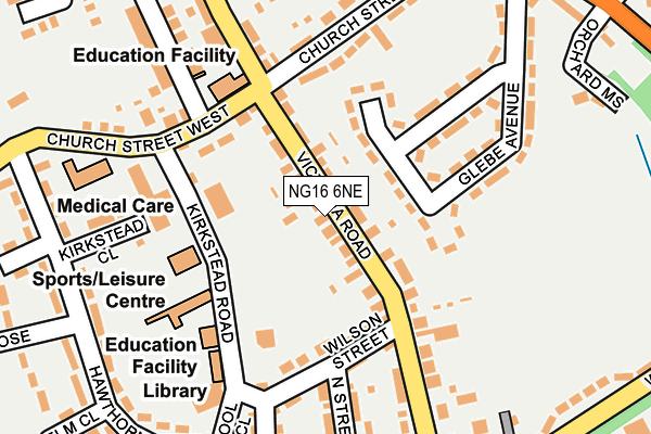 NG16 6NE map - OS OpenMap – Local (Ordnance Survey)