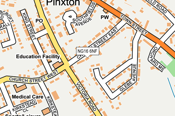 NG16 6NF map - OS OpenMap – Local (Ordnance Survey)