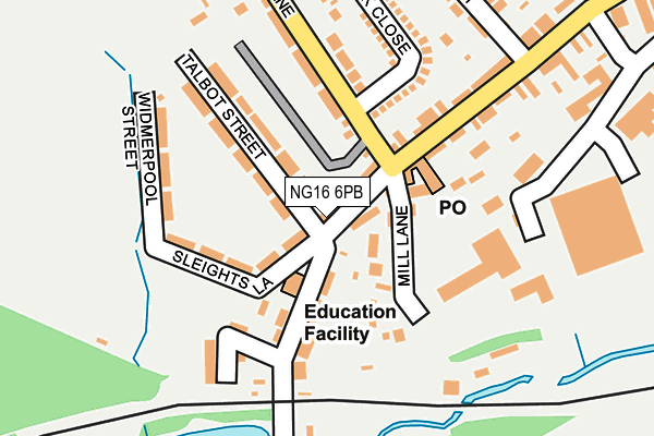 NG16 6PB map - OS OpenMap – Local (Ordnance Survey)