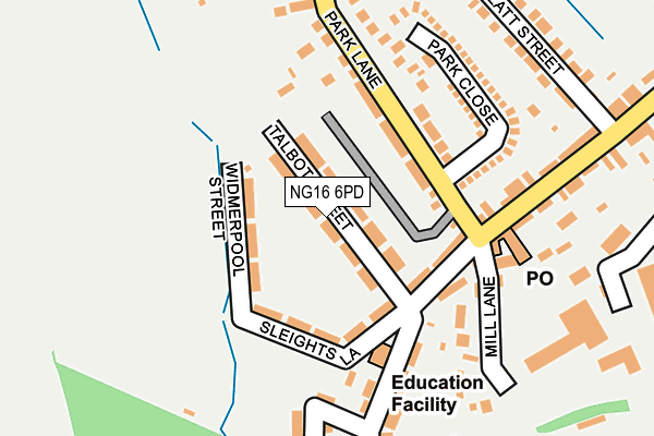 NG16 6PD map - OS OpenMap – Local (Ordnance Survey)