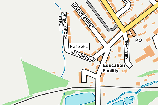 NG16 6PE map - OS OpenMap – Local (Ordnance Survey)