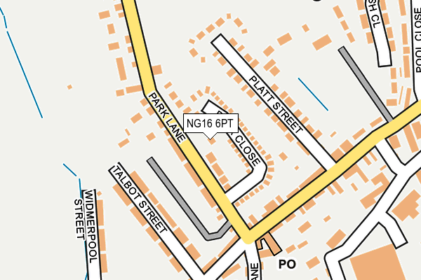 NG16 6PT map - OS OpenMap – Local (Ordnance Survey)