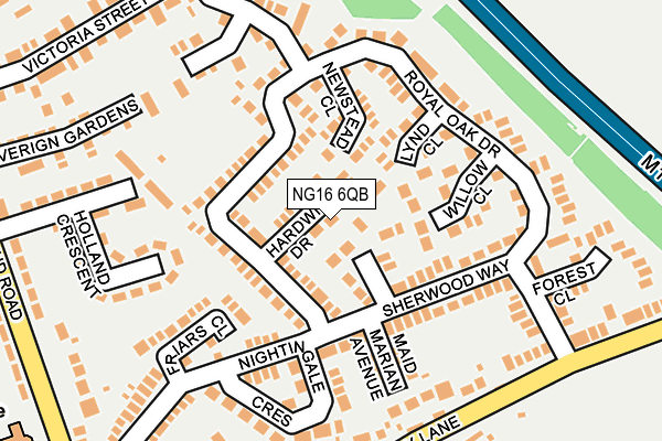 NG16 6QB map - OS OpenMap – Local (Ordnance Survey)