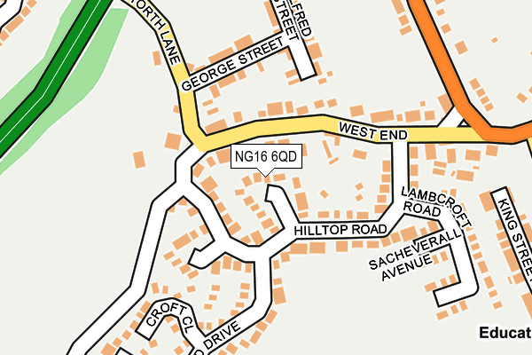 NG16 6QD map - OS OpenMap – Local (Ordnance Survey)