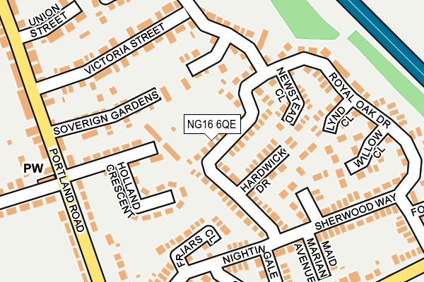 NG16 6QE map - OS OpenMap – Local (Ordnance Survey)
