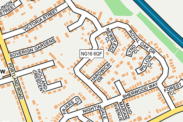 NG16 6QF map - OS OpenMap – Local (Ordnance Survey)