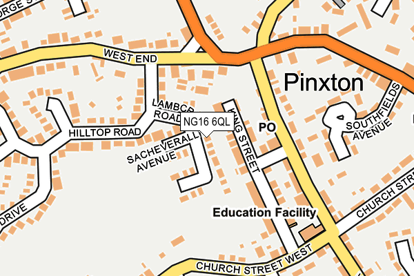 NG16 6QL map - OS OpenMap – Local (Ordnance Survey)