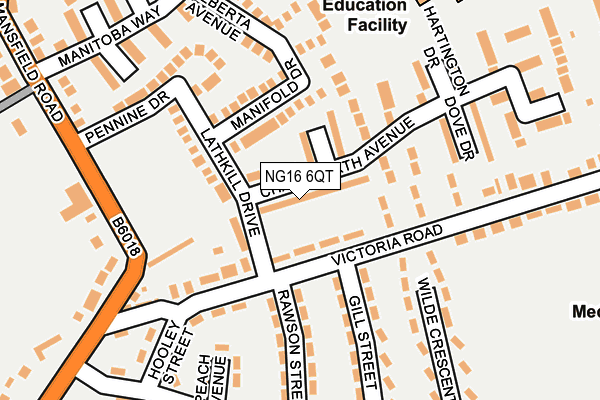 NG16 6QT map - OS OpenMap – Local (Ordnance Survey)