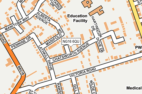 NG16 6QU map - OS OpenMap – Local (Ordnance Survey)