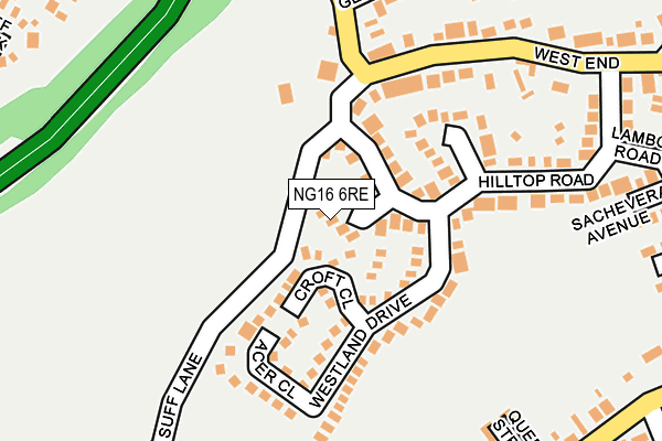 NG16 6RE map - OS OpenMap – Local (Ordnance Survey)