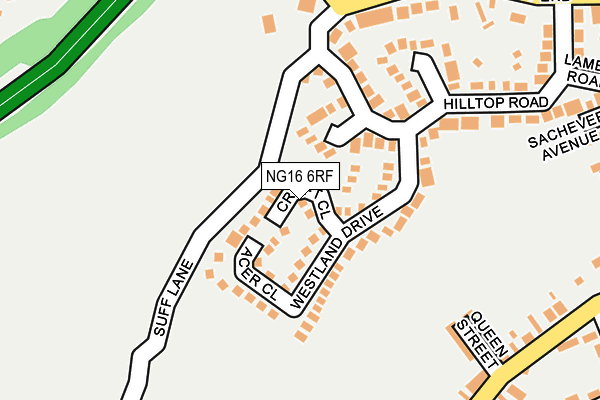 NG16 6RF map - OS OpenMap – Local (Ordnance Survey)