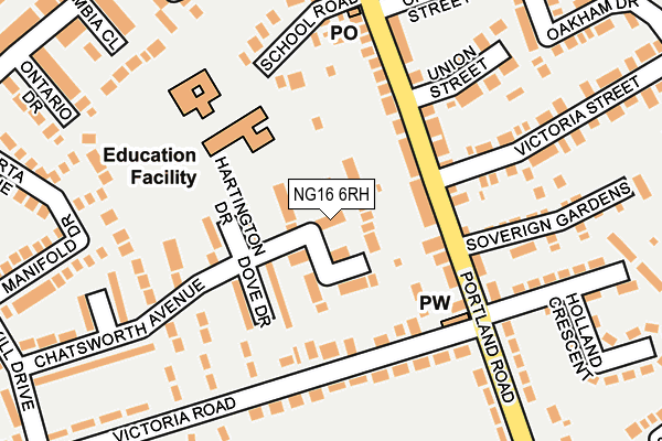 NG16 6RH map - OS OpenMap – Local (Ordnance Survey)