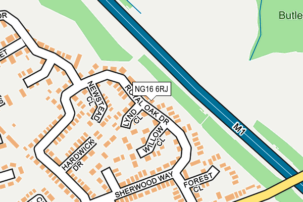 NG16 6RJ map - OS OpenMap – Local (Ordnance Survey)