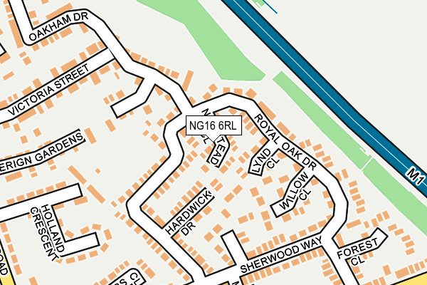 NG16 6RL map - OS OpenMap – Local (Ordnance Survey)