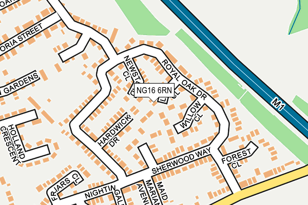 NG16 6RN map - OS OpenMap – Local (Ordnance Survey)