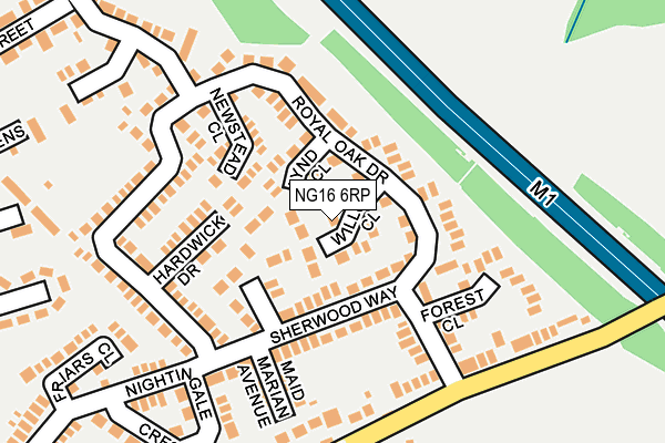 NG16 6RP map - OS OpenMap – Local (Ordnance Survey)