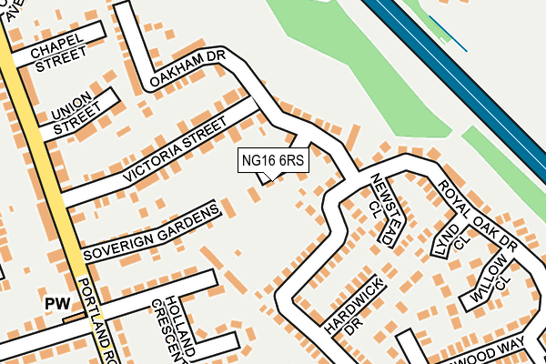 NG16 6RS map - OS OpenMap – Local (Ordnance Survey)