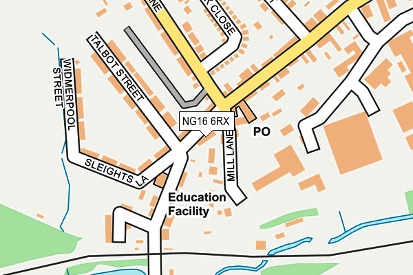 NG16 6RX map - OS OpenMap – Local (Ordnance Survey)