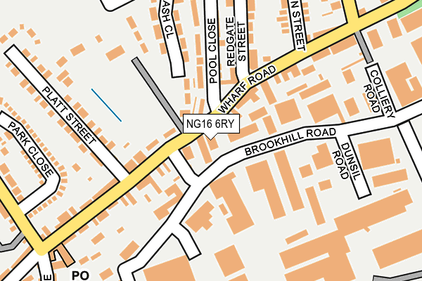 NG16 6RY map - OS OpenMap – Local (Ordnance Survey)