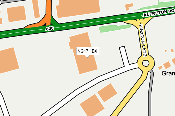 NG17 1BX map - OS OpenMap – Local (Ordnance Survey)