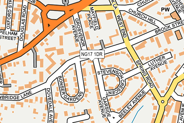 NG17 1DR map - OS OpenMap – Local (Ordnance Survey)