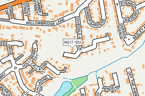 NG17 1DU map - OS OpenMap – Local (Ordnance Survey)