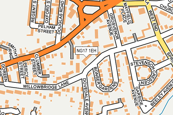 NG17 1EH map - OS OpenMap – Local (Ordnance Survey)