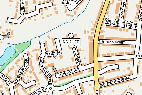 NG17 1ET map - OS OpenMap – Local (Ordnance Survey)