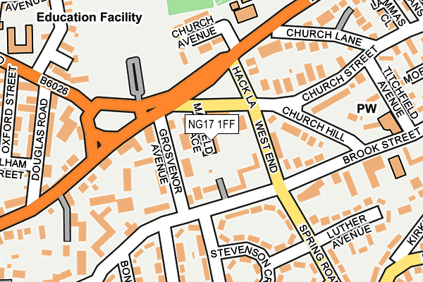 NG17 1FF map - OS OpenMap – Local (Ordnance Survey)