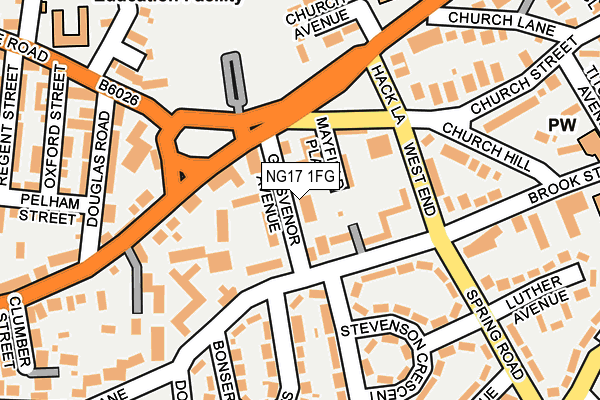 NG17 1FG map - OS OpenMap – Local (Ordnance Survey)