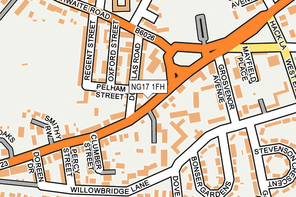 NG17 1FH map - OS OpenMap – Local (Ordnance Survey)