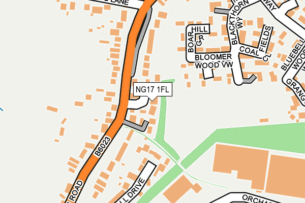 NG17 1FL map - OS OpenMap – Local (Ordnance Survey)