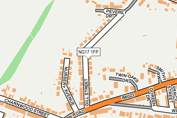 NG17 1FP map - OS OpenMap – Local (Ordnance Survey)