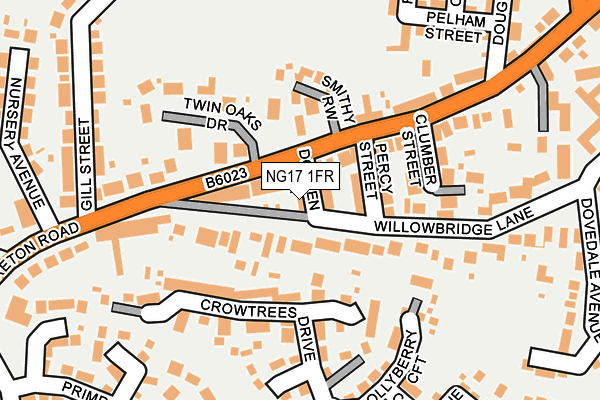 NG17 1FR map - OS OpenMap – Local (Ordnance Survey)