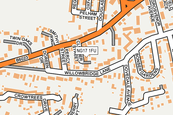 NG17 1FU map - OS OpenMap – Local (Ordnance Survey)