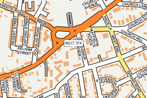 NG17 1FX map - OS OpenMap – Local (Ordnance Survey)