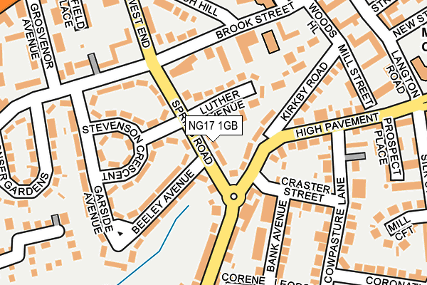 NG17 1GB map - OS OpenMap – Local (Ordnance Survey)