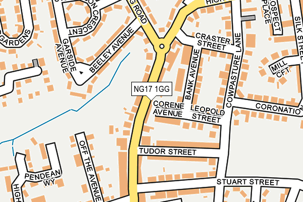 NG17 1GG map - OS OpenMap – Local (Ordnance Survey)
