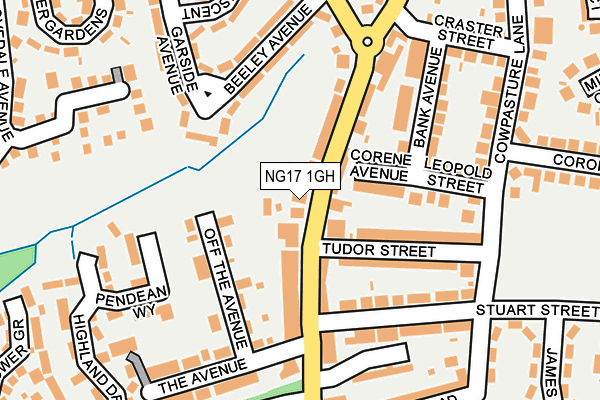 NG17 1GH map - OS OpenMap – Local (Ordnance Survey)