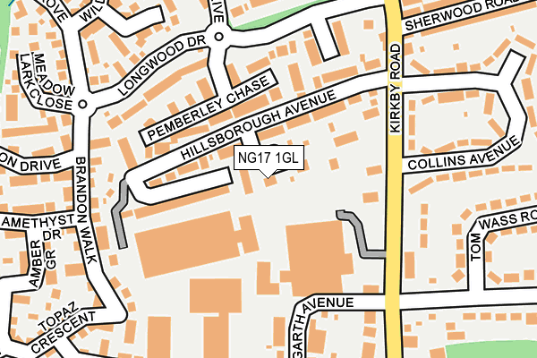 NG17 1GL map - OS OpenMap – Local (Ordnance Survey)