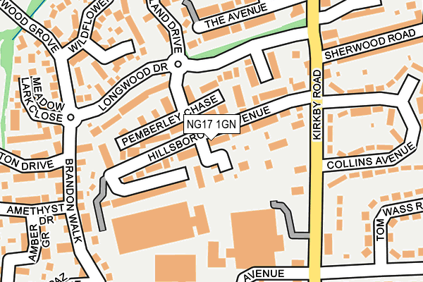 NG17 1GN map - OS OpenMap – Local (Ordnance Survey)